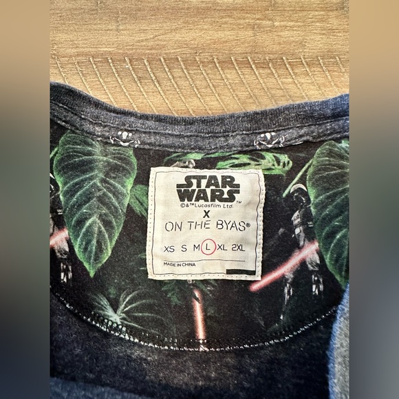 Star Wars Grey/blue T-Shirt Stormtrooper Darth Vader Casual Button Official L - Picture 5 of 13